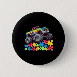 Kids Monster Truck Drives Over Puzzles Autism Awar 6 Cm Round Badge