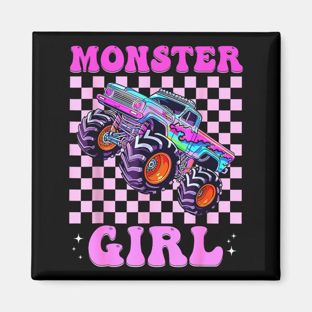 Kids Monster Truck Girl Nk Monster Trucks Lover Mo Magnet (Front)