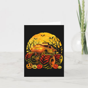 Kids Monster Truck Halloween Jack O Lantern Boys T Card