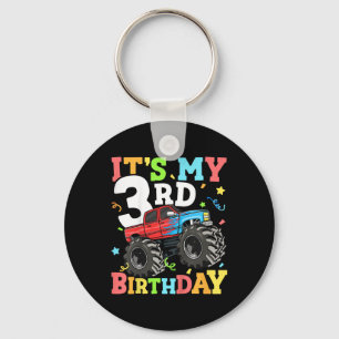 Kids Monster Truck Its My 3rd Birthday Boy 3 Three Key Ring