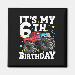 Kids Monster Truck Its My 6th Birthday Boy 6 Magnet