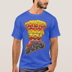 Kids Monster Truck Kid Red Hot Graffiti Style  T-Shirt