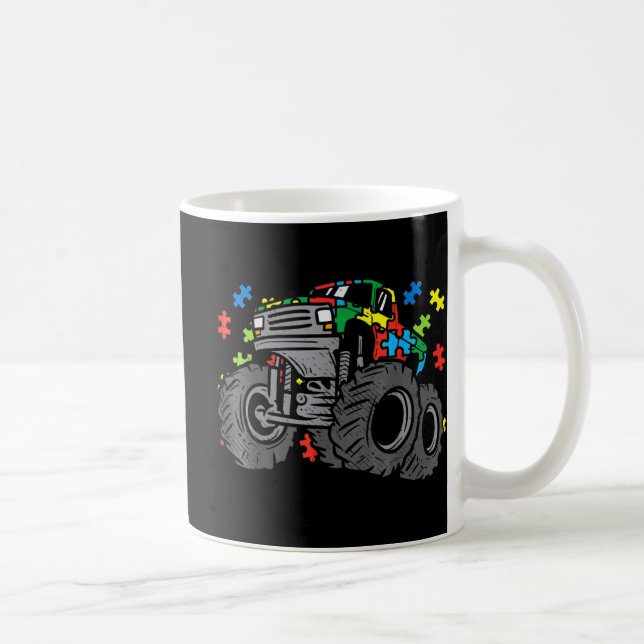 Kids Monster Truck Puzzles Cute Kids Autism Awaren Coffee Mug (Right)