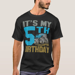Kids Monster Truck Rally 5th Birthday Party - T-Shirt