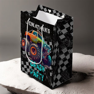 Kids Monster Truck Rally Birthday Party Medium Gift Bag