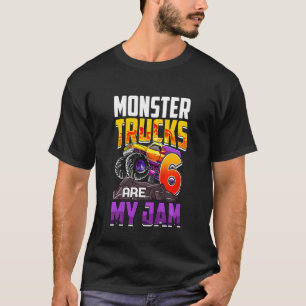 Kids Monster Trucks Are My Jam 6th Birthday Monste T-Shirt