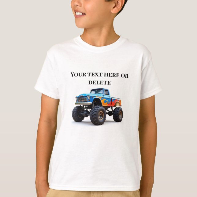 Kids Monster Trucks Birthday T-Shirt (Front)