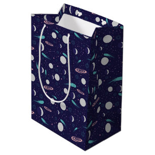Kids Moon Meteor Black Hole Planet Comet Medium Gift Bag