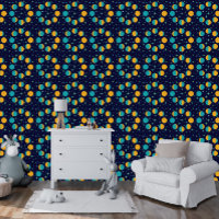 Kid's Moon Phases and Star Twinkles Dark Blue