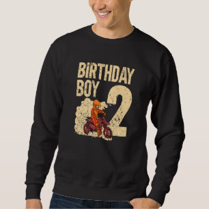 Kids Motocross 2nd Birthday Party Mx 2 Year Old Di Sweatshirt