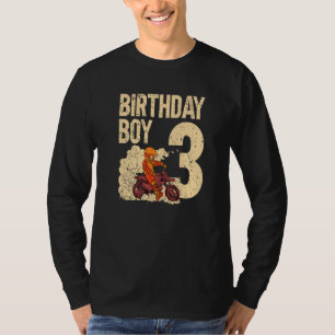 Kids Motocross 3rd Birthday Party Mx 3 Year Old Di T-Shirt