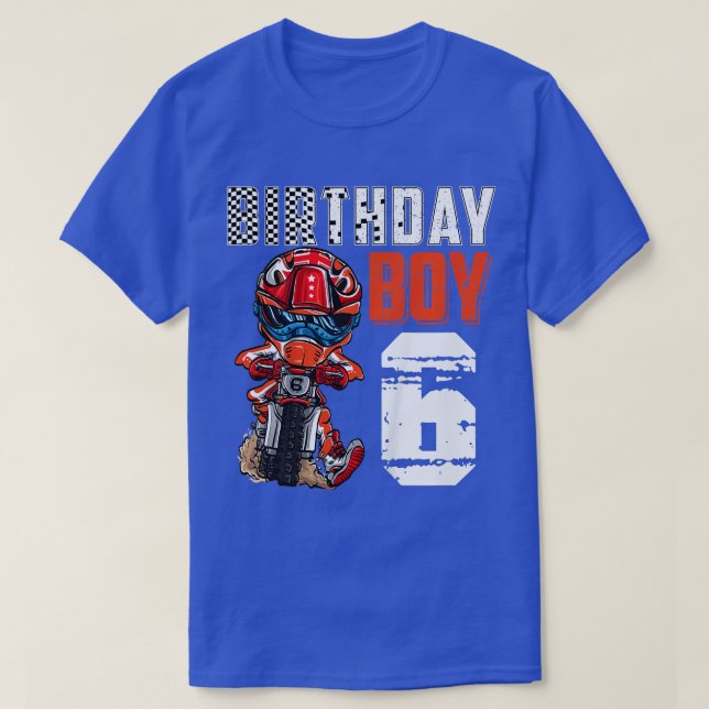 Kids Motocross MX 6th Gift 6 Year Old Dirt Bike Bi T-Shirt (Design Front)