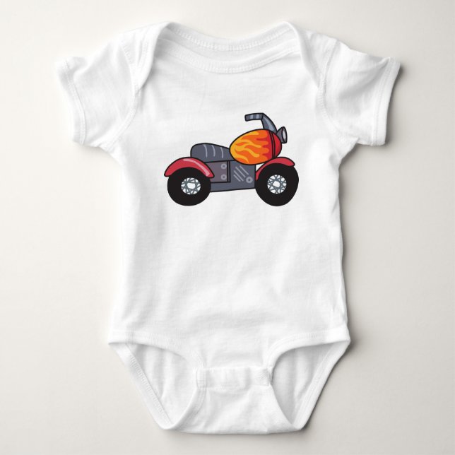 Kids Motorcycle Baby Bodysuit (Front)