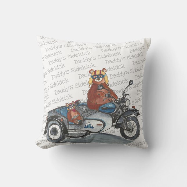 Kids Motorcycle Bears Cushion (Front)