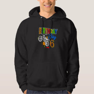 Kids Motorcycle Bike 6th Six Bday Boys 6 Years Bir Hoodie
