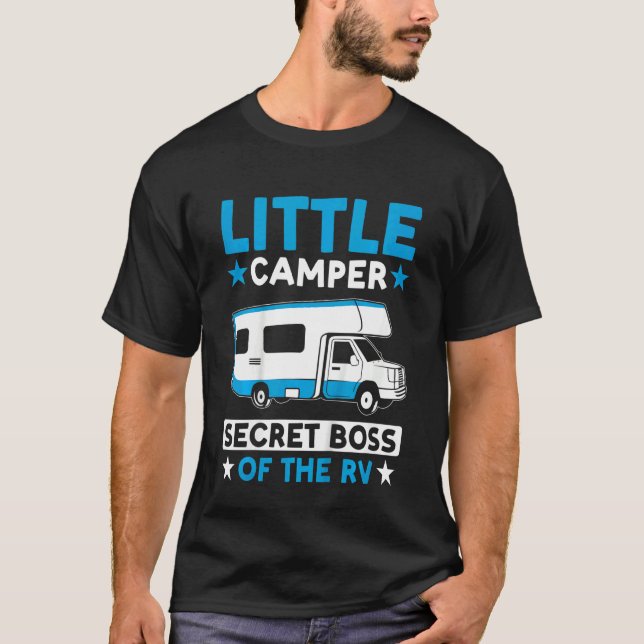 Kids Motorhome Camping  Little Camper Secret Boss  T-Shirt (Front)