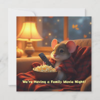Kids' Movie & Parents' Date Night Invitation Card