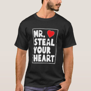 Kids Mr Steal Your Heart For Boys Toddlers Valenti T-Shirt