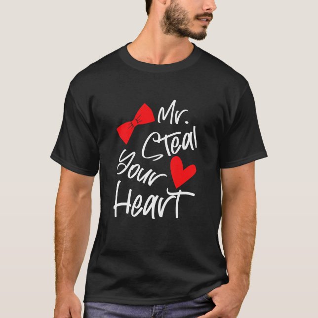 Kids Mr Steal Your Heart For Boys Toddlers Valenti T-Shirt (Front)