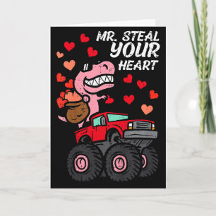 Kids Mr Steal Your Heart Monster Truck Valentines Card