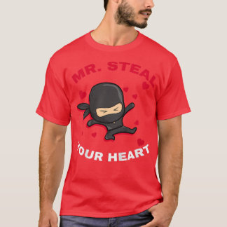 Kids Mr Steal Your Heart Toddler Ninja Valentines  T-Shirt