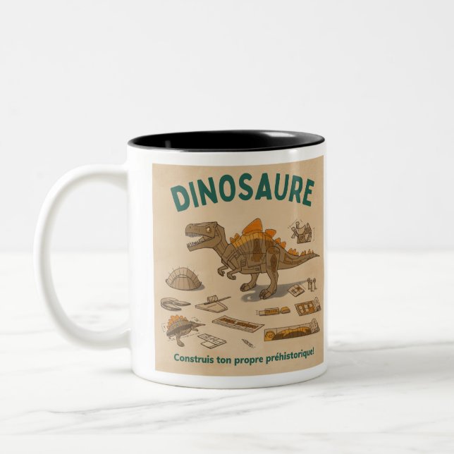 Kid's Mug with Adorable Dinosaur Design (Left)