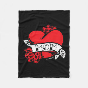 Kids Mum Heart Tattoo Fleece Blanket