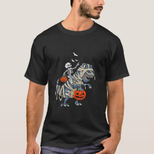 Kids Mummy Dinosaur T Rex Skeleton Candy Bats Hall T-Shirt