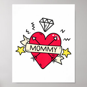 Kids Mummy Heart Tattoo Valentines Day For Boys Gi Poster