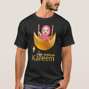 Kids Muslim Hijabi Girl Fasting Ramadan Mubarak Ka T-Shirt