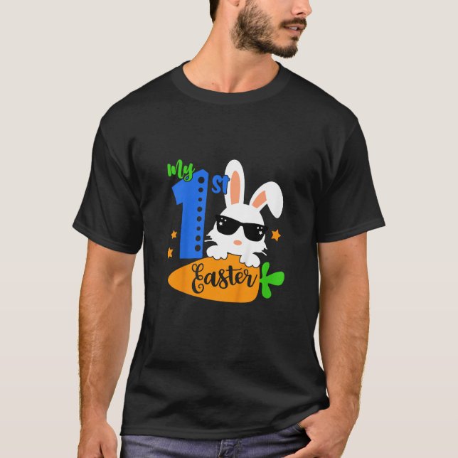 Kids My 1st Easter Bunny Christian Easter Day Tee  (Front)