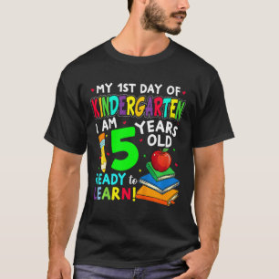 Kids My First Day Of Kindergarten And I'm 5 Kids K T-Shirt