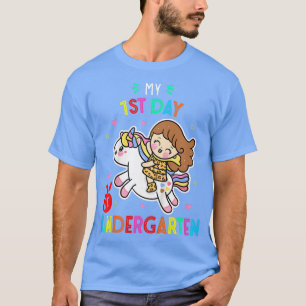 Kids My First Day Of Kindergarten Unicorn Girls 1s T-Shirt