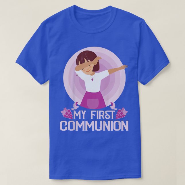 Kids My First Holy Communion Dabbing Girl  T-Shirt (Design Front)