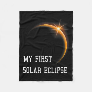 Kids My First Solar Eclipse Boys Girls 2024 Solar Fleece Blanket