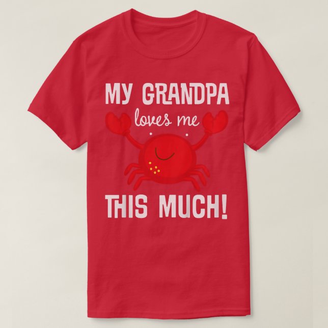 Kids My Grandpa Loves Me Grandchild  T-Shirt (Design Front)
