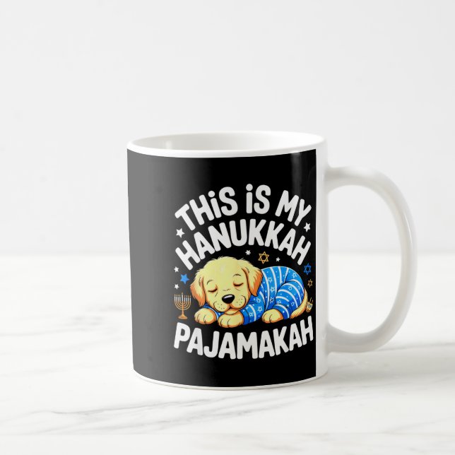 Kids My Hanukkah Pajamas Pajamakah Puppy Hanukkah  Coffee Mug (Right)