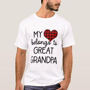Kids My Heart Belongs To Great Grandpa For Baby Va T-Shirt