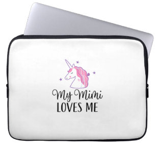 Kids My Mimi Loves Me Girl Unicorn Granddaughter T Laptop Sleeve