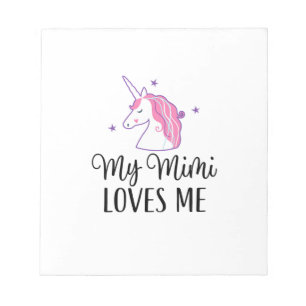 Kids My Mimi Loves Me Girl Unicorn Granddaughter T Notepad