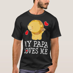 Kids My Papa Loves Me Lion Grandson  T-Shirt