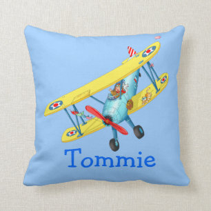Kids name airplane - Customized pillow