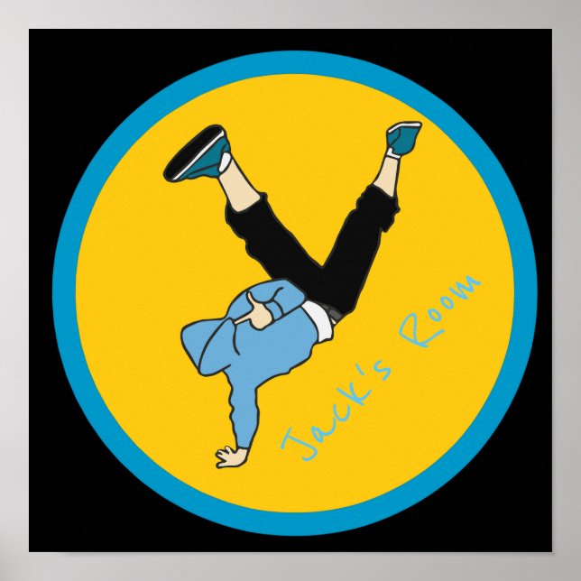 Kid's name bedroom poster with Hip Hop dance (Front)