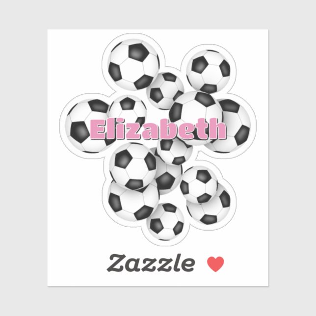 kids name black white soccer balls (Sheet)