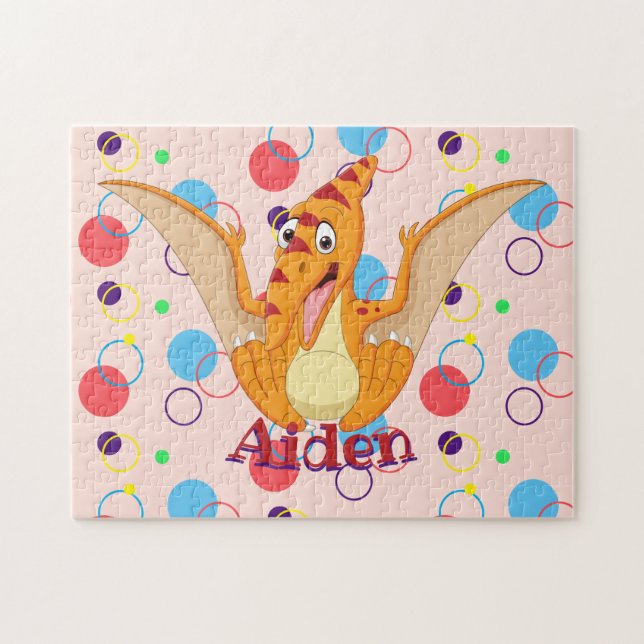 Kids Name Dinosaur Puzzle Learning Activity (Horizontal)