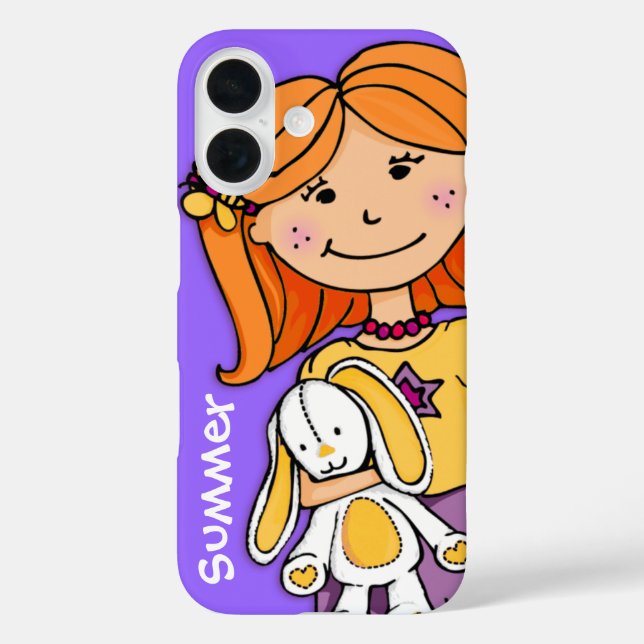 Kids name iphone girl cuddle purple yellow Case-Mate iPhone case (Back)