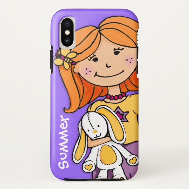 Kids name iphone girl cuddle purple yellow Case-Mate iPhone case (Back)
