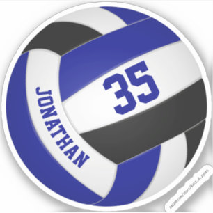 kids name jersey number blue black volleyball
