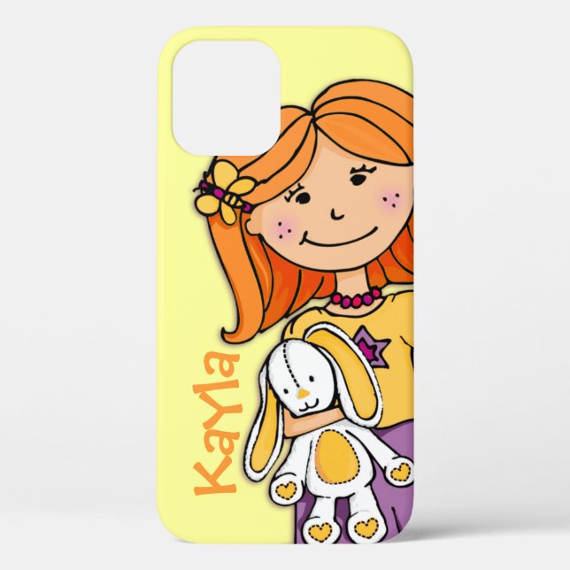 Kids name Kayla iphone girl cuddle yellow Case-Mate iPhone Case (Back)