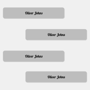 Kids Name Label School Grey Grey Black Custom